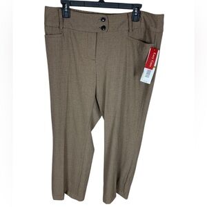 *2/$30* Rafaella Brown Houndstooth Straight Leg Curvy Fit Dress Pants Size 14